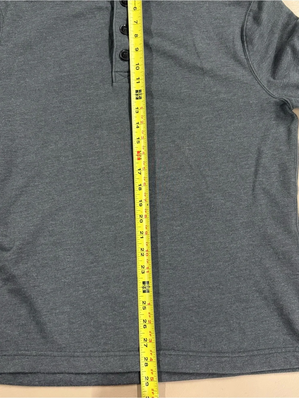 J. Crew Flee e Men's Button-Placket Mock Neck Long-Sleeve Shirt - Charcoal